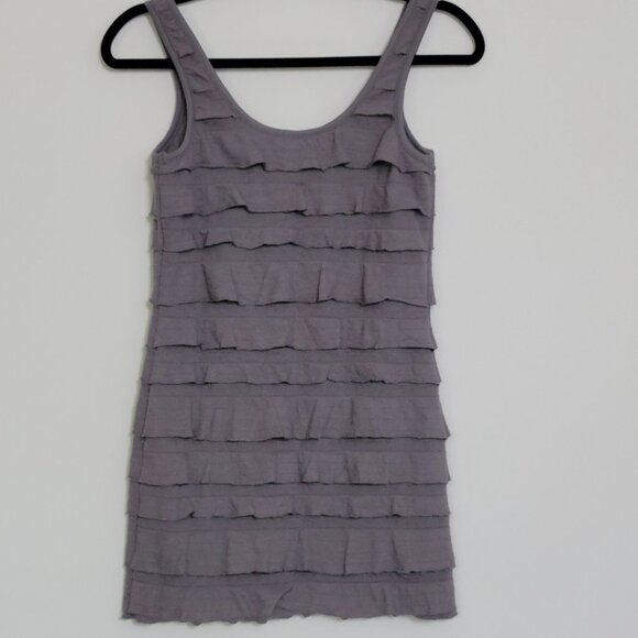 Vintage Eyeshadow Y2K Tiered Ruffled Tank Top Size Medium Gray Fairy Whimsigoth - Picture 5 of 7